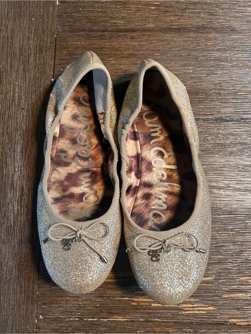 Sam Edelman Felicia gold glitter flats size 5